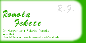 romola fekete business card